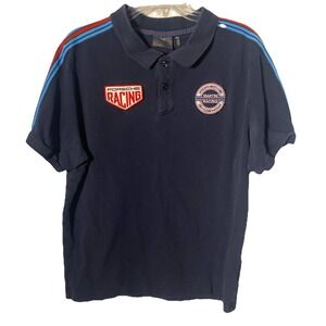 Genuine Porsche Men's Dark Blue Martini Racing Polo Shirt  Sz L
